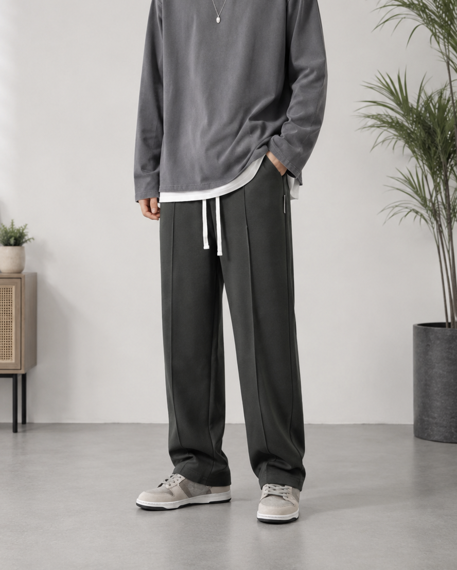 Wide Leg Drawstring Trousers