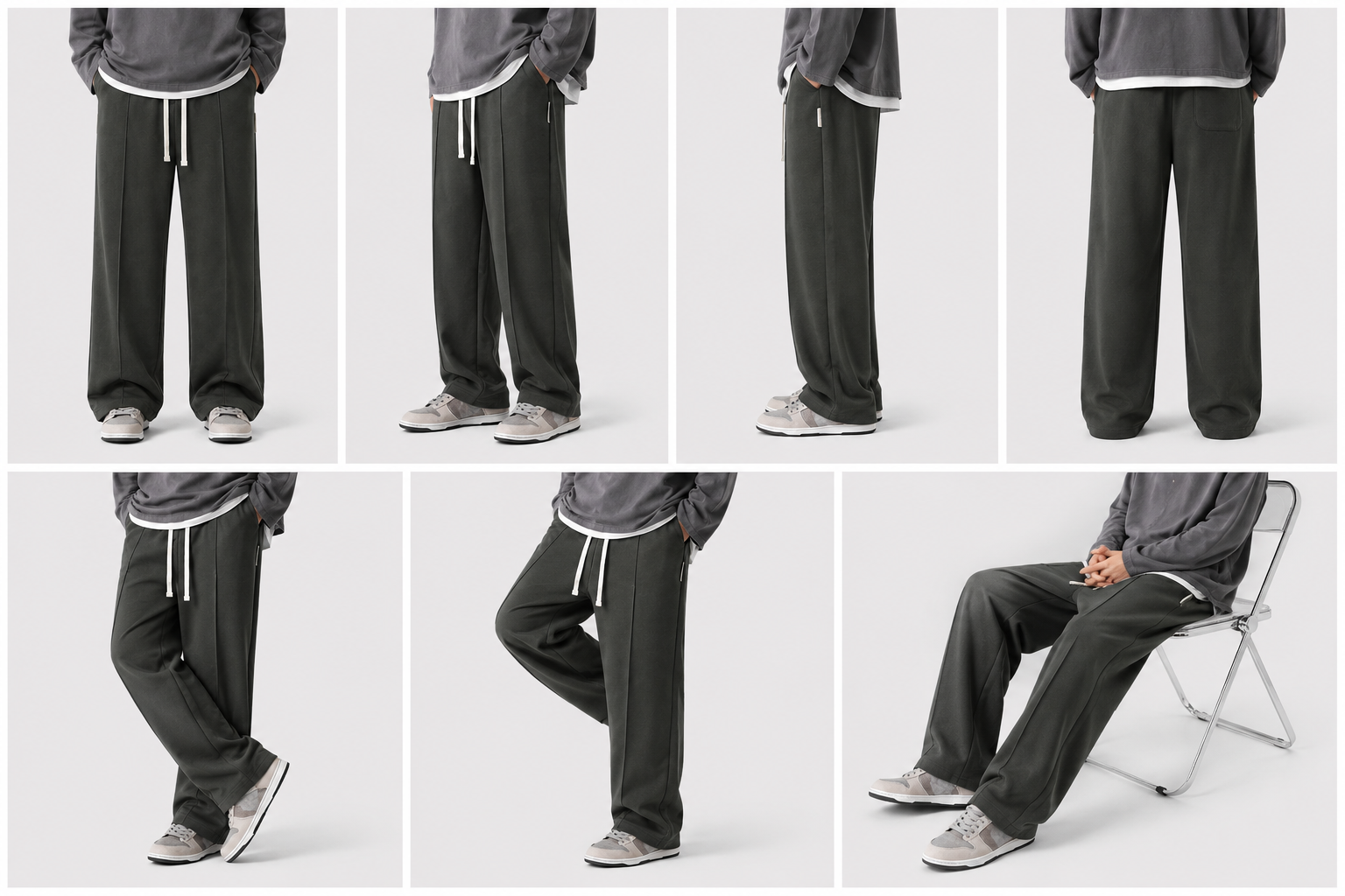 Wide Leg Drawstring Trousers