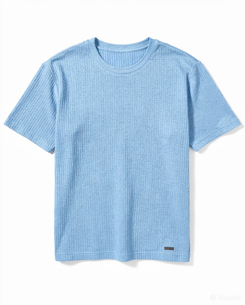 Combo Pack Of 2 – Textured Fabric T-Shirts (Sky Blue & Dark Brown)